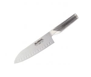 Global Santoku Knife Hollow Edge: 7-in.