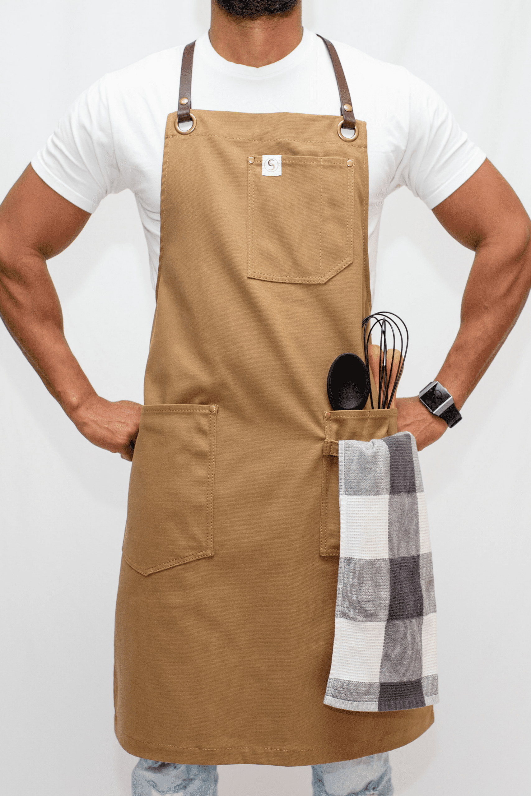 Chef’s Satchel Apron with Leather Straps Northwestern Cutlery