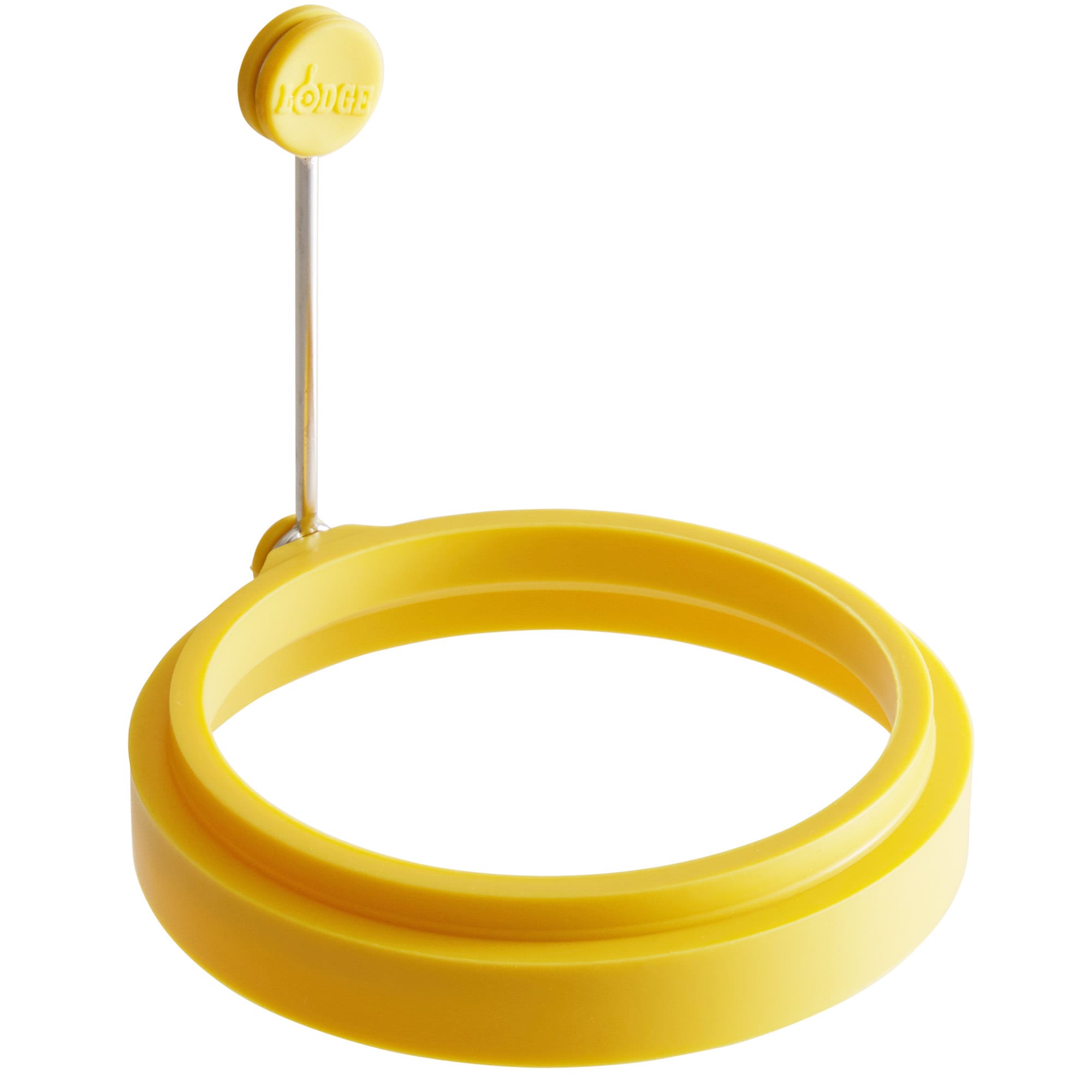 Lodge ASER 4 Yellow Non-Stick Silicone Egg Ring with Stay Cool Handle