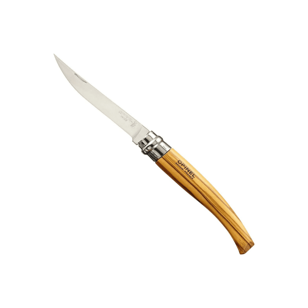 Opinel N°10 Slim Stainless Steel Folding Fillet Knife Olivewood