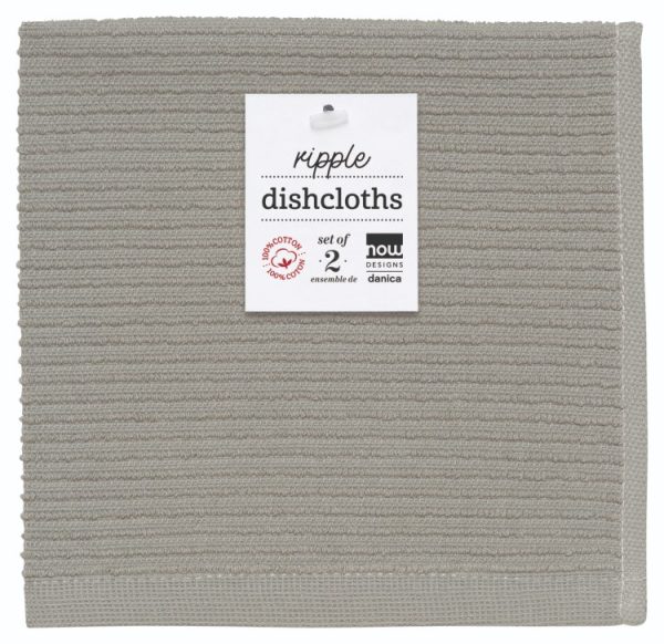 Danica Ripple Dishcloths London Grey Set of 2: 13 x 13-in ...