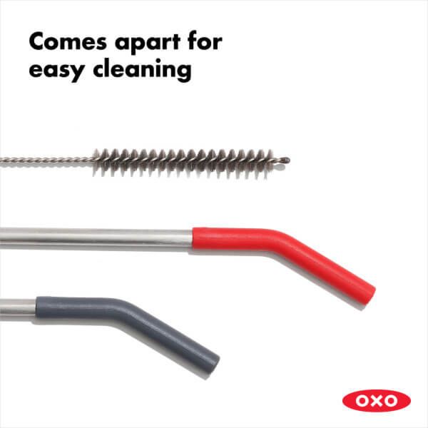 OXO Good Grips Reusable Straws with Cleaning Brush: 5-pc. set