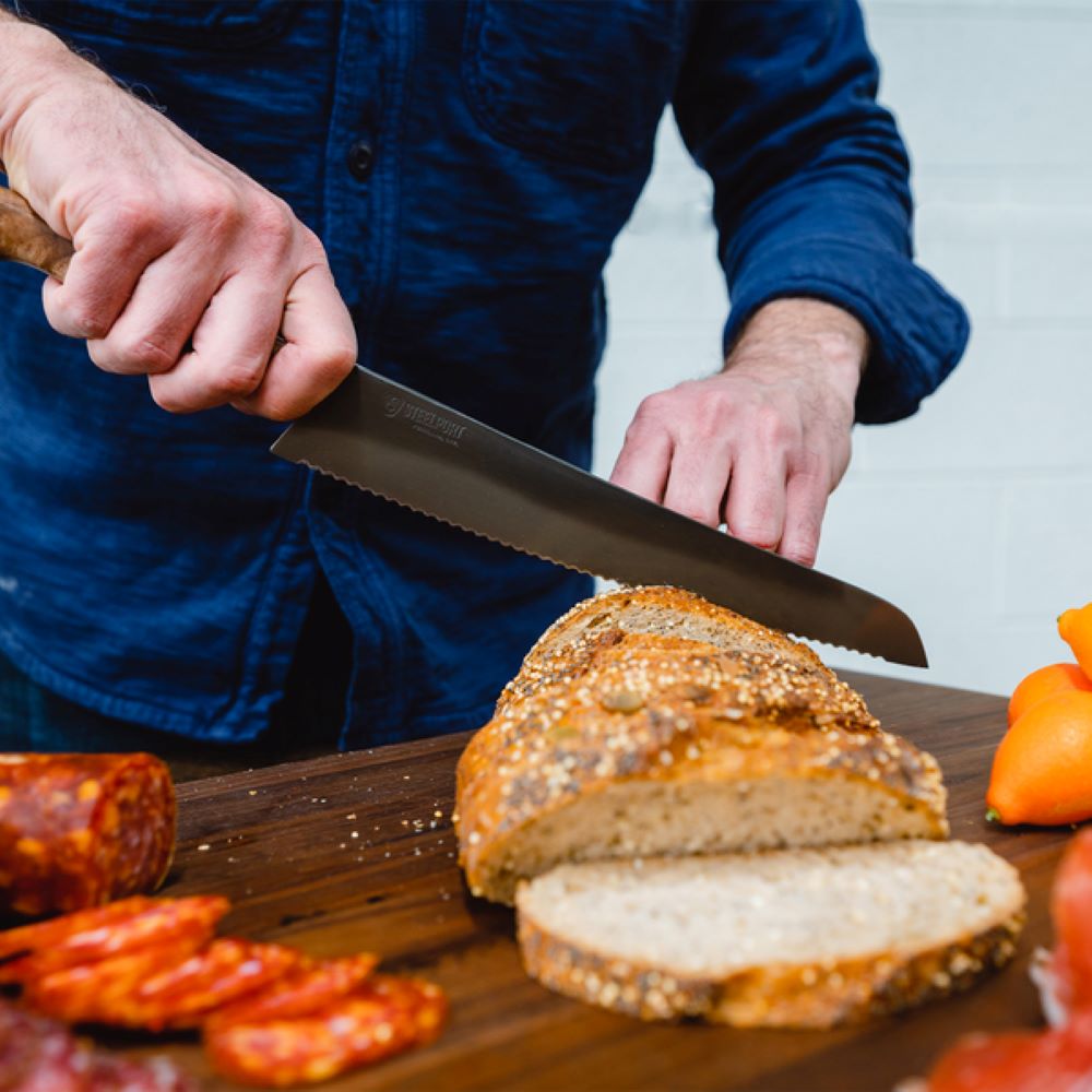 10 Carbon Steel Bread Knife - STEELPORT Knife Co.